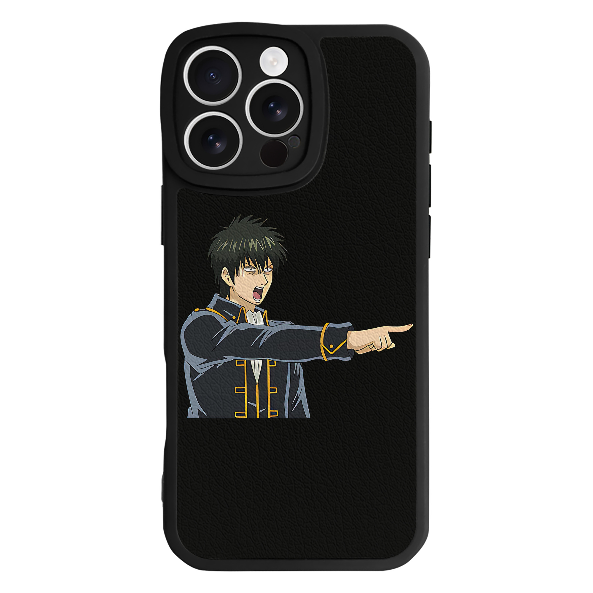 （画像用） ぎんたま 坂田銀時（さかたぎんとき） 神楽 志村新八（しむら しんぱち） GINTAMA Sakata Gintoki Kagura Shimura Shinpachi 【iPhone 16シリーズ対応】シリコンスマホケース（レザー調） 材質：シリコン